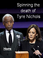 Vice President Kamala Harris stopped giggling long enough to help professional race baiter Al Sharpton spin the story of a black man being killed by black policemen as ''racist''.